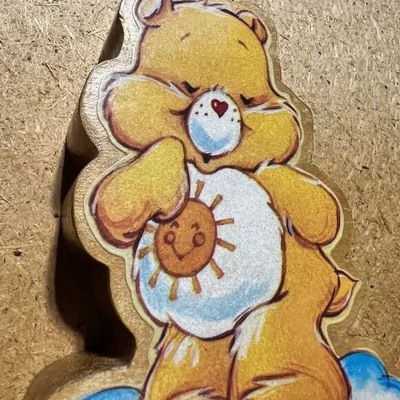 American greetings Funshine Care Bear wood figure cut out thick collectible toy - Picture 7 of 8
